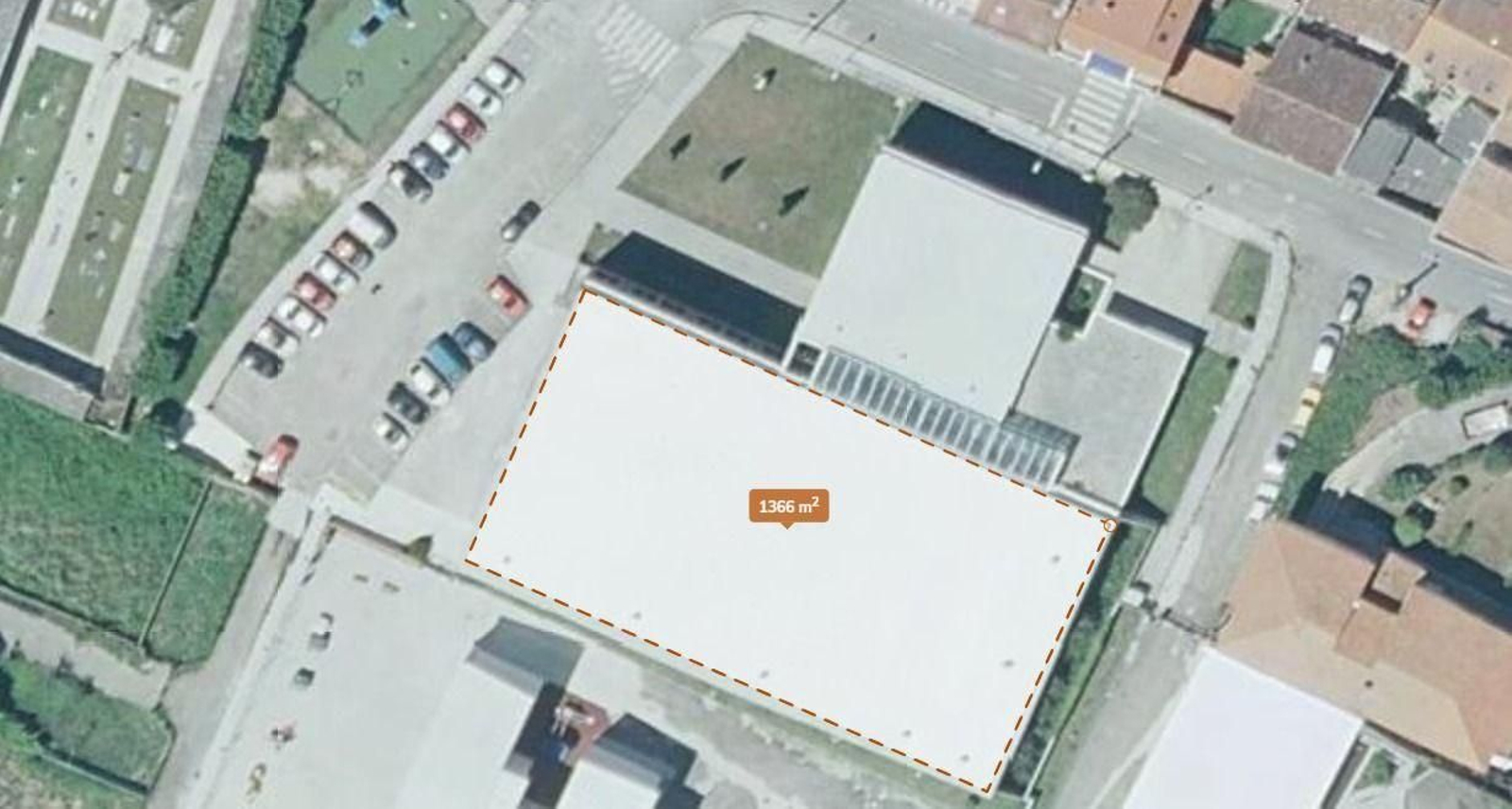 Vista aérea del Pabellón Municipal de Deportes, donde se instalarán los paneles solares.