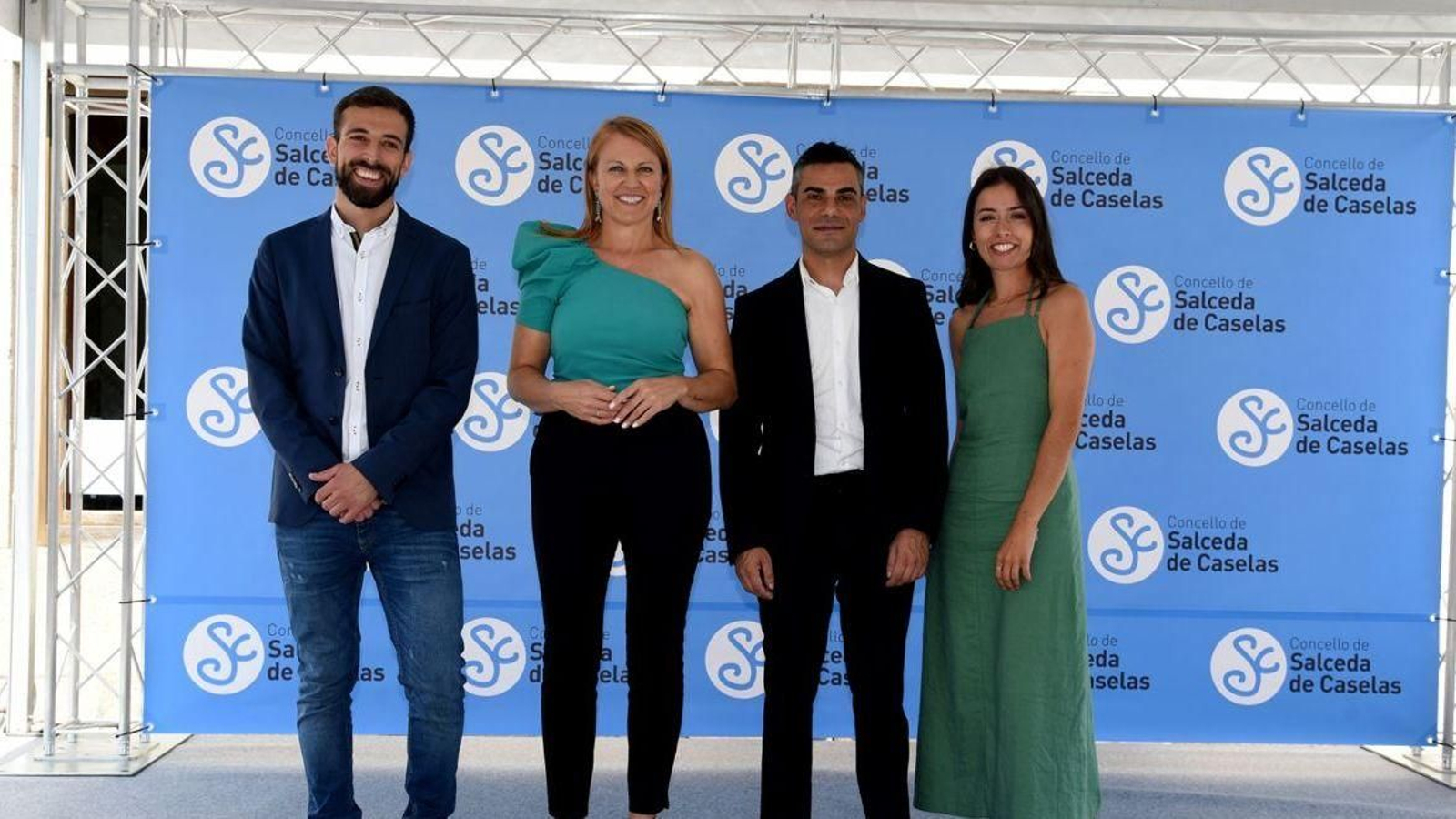 Equipo de gobierno municipal de Salceda, tres concejales y la alcaldesa, Loli Castiñeira.