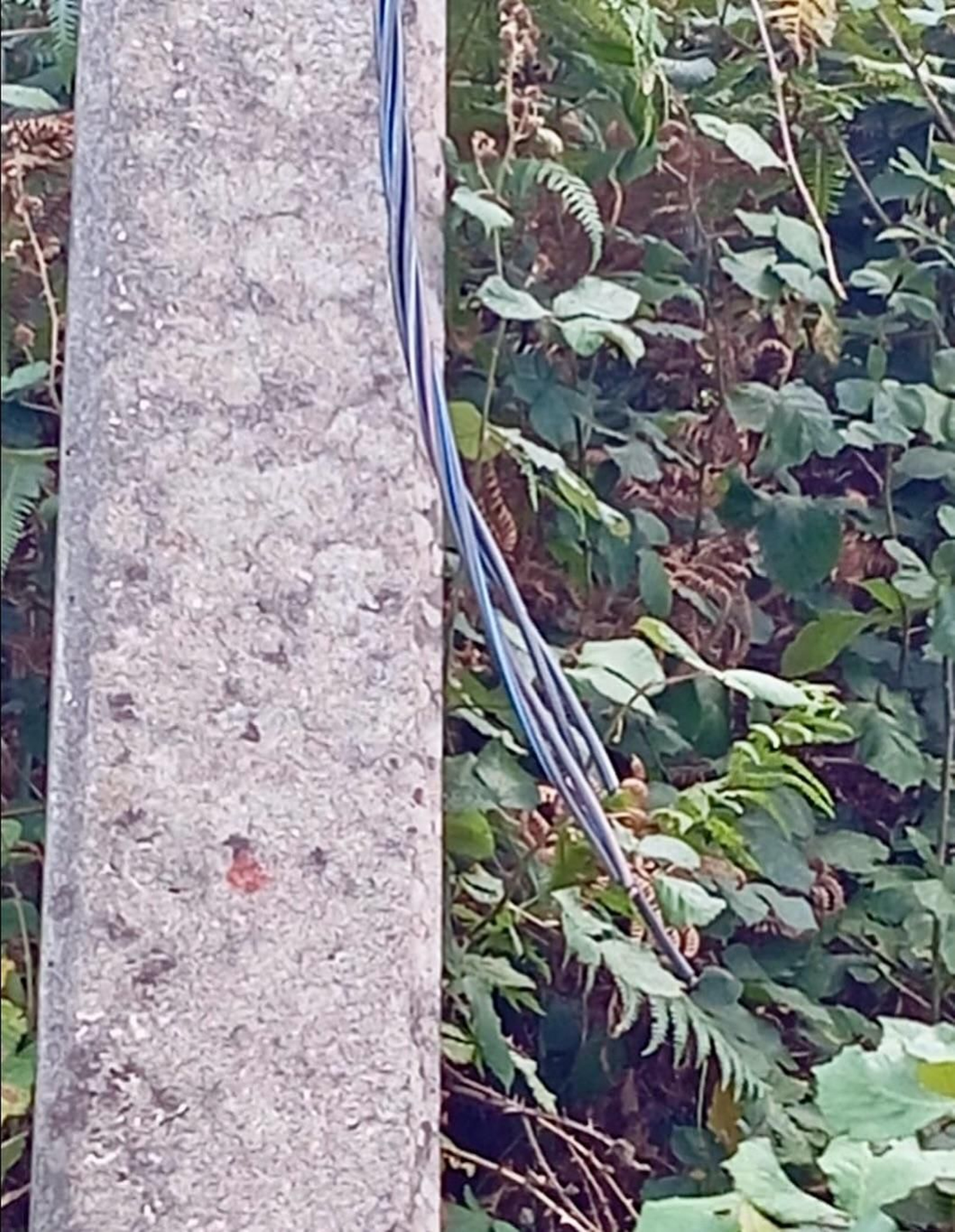 Imagen de una de las zonas donde sustrajeron el cableado.