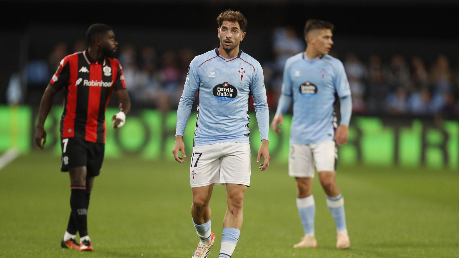 Javi Rueda jugó la úiltima media hora ante el Niza y se lesionó.